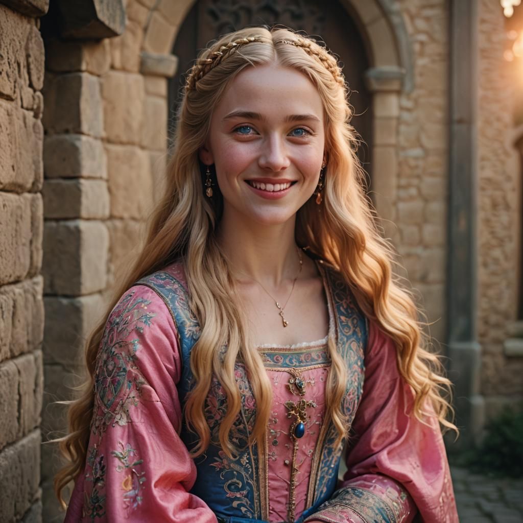 Elegant Blonde Haired Medieval Princess.