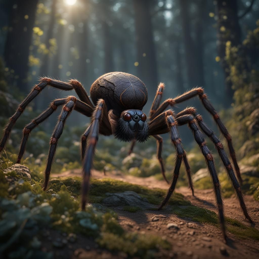Giant Hunting Spider for Fantasy Game, Detailed Art