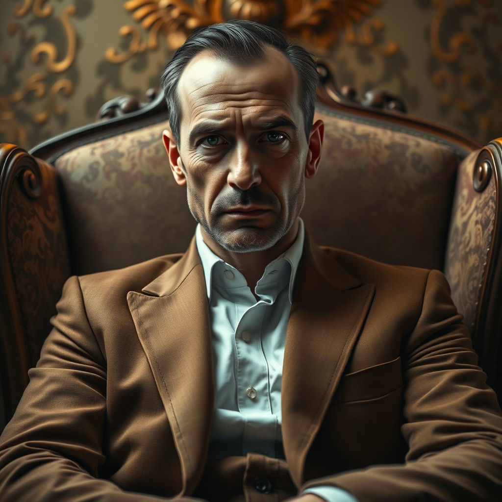 Elegant Man Portrait in Baroque Gothic Style