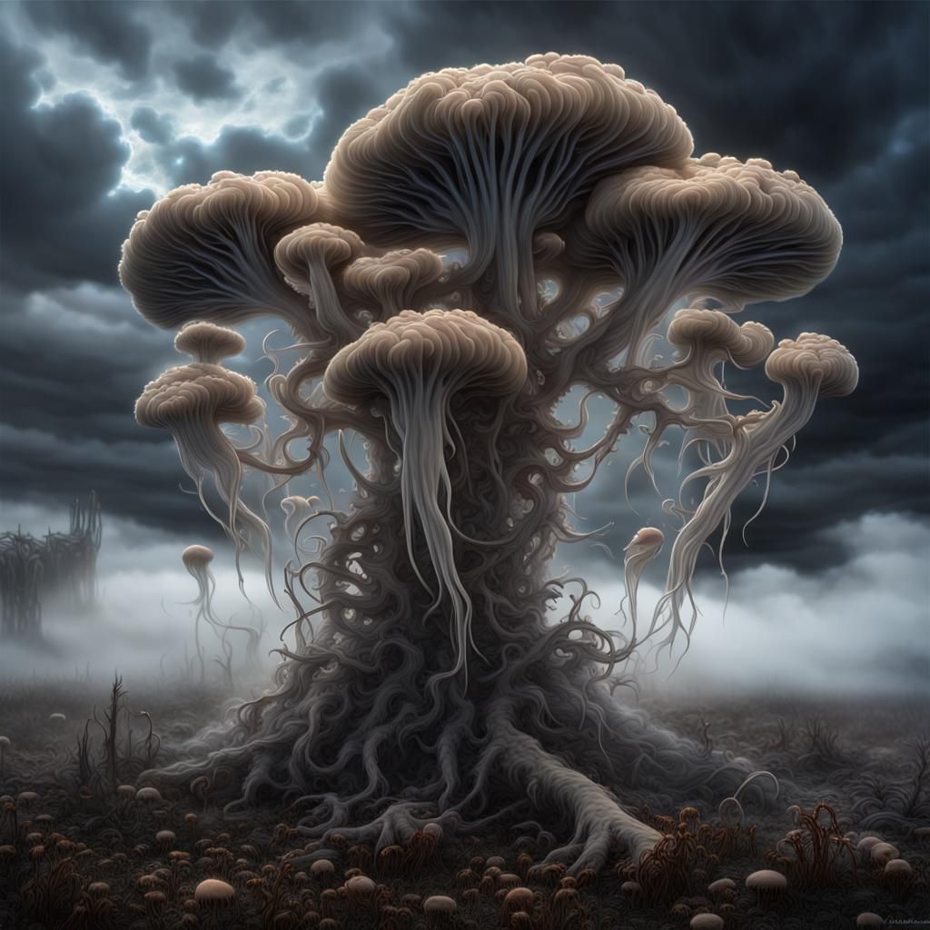 Death Spore Cloud in Hyperrealistic Style