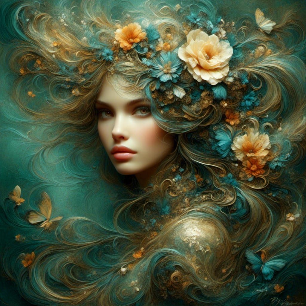 Surreal Portrait of a Beautiful Woman