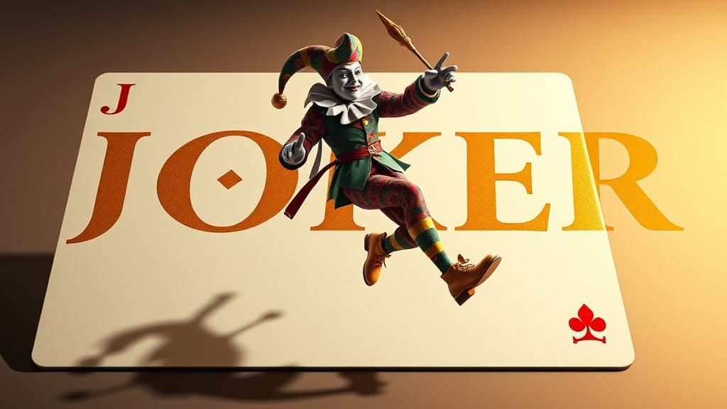 Vibrant Joker Playing Card in Photorealistic 3D