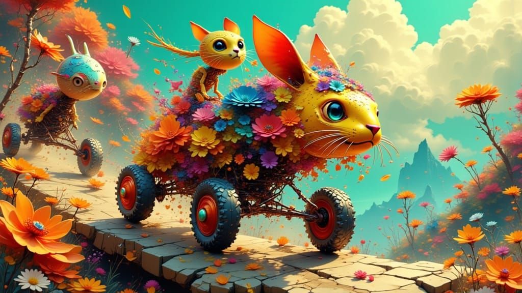 Animals Race Downhill in Vibrant, Realistic Style