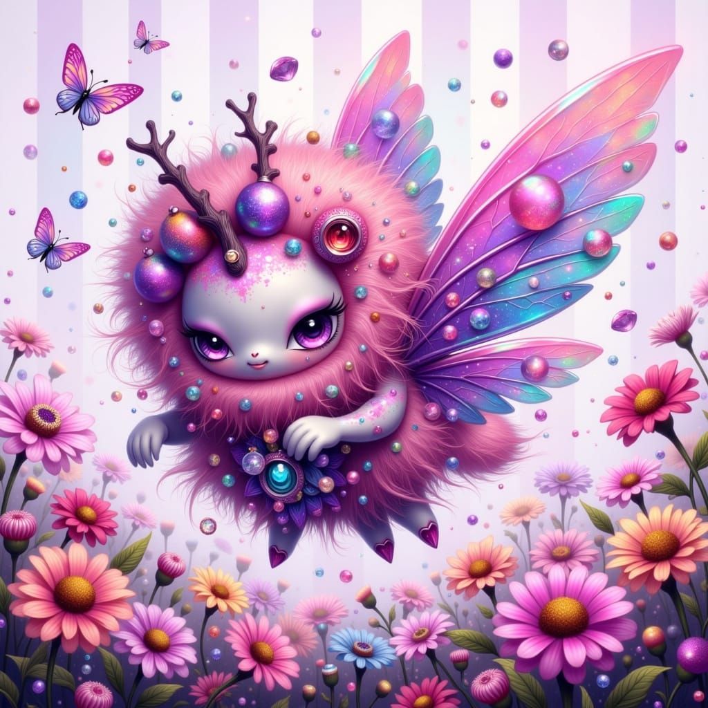 Whimsical Crystalized Fae in Gingham Wonderland