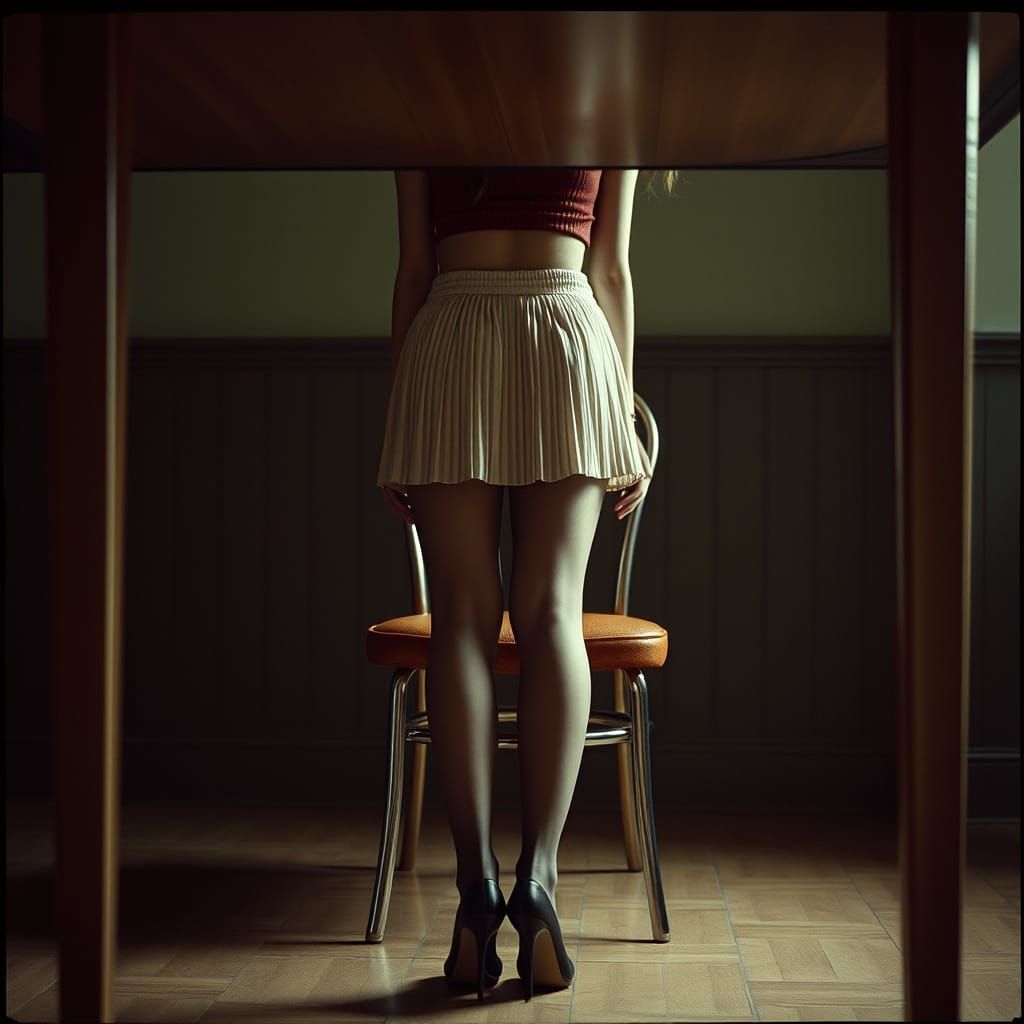 Cinematic Shot of Person in Skirt and Heels