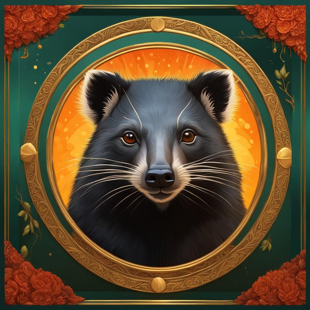 Binturong Saint in Orthodox Icon Style