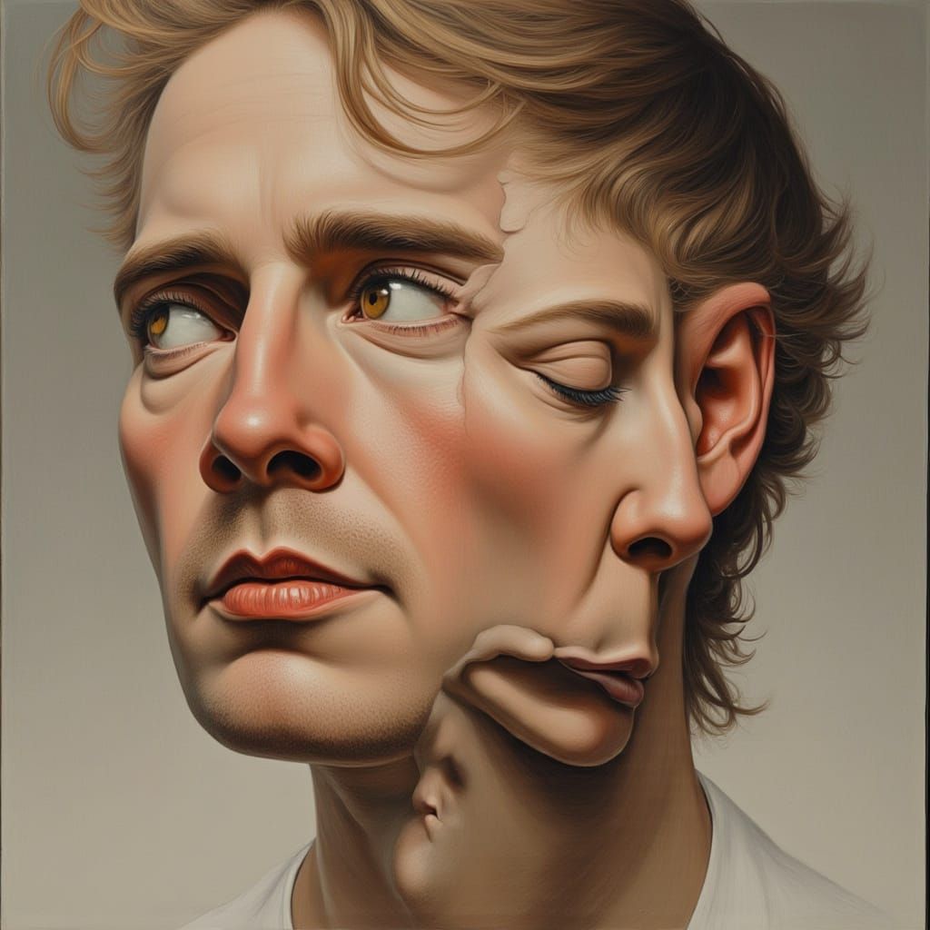Surreal Double Portrait in Hyper-Realistic Digital Painting