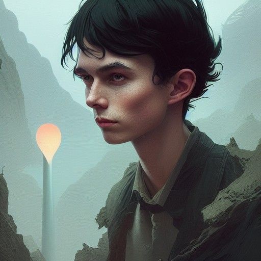 Detailed Portrait of a Young Man in Fantasy Art Style