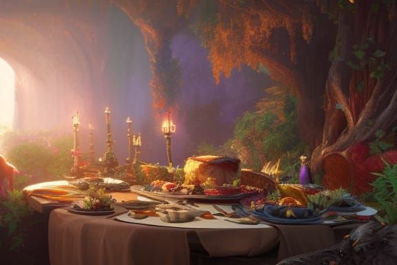 Medieval Feast: Detailed Matte Painting in Unreal Engine