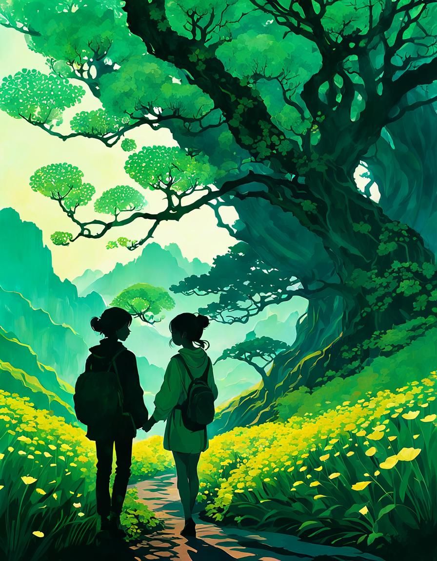 Surreal Spring Buds Unfurling: Double Exposure Collage Art