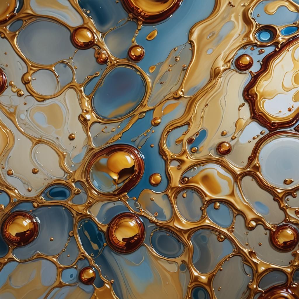 Viscous Meniscus in Oil Painting Style