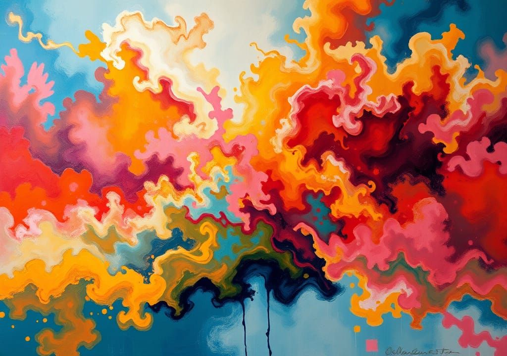 Abstract Swirling Clouds in Expressionist Style