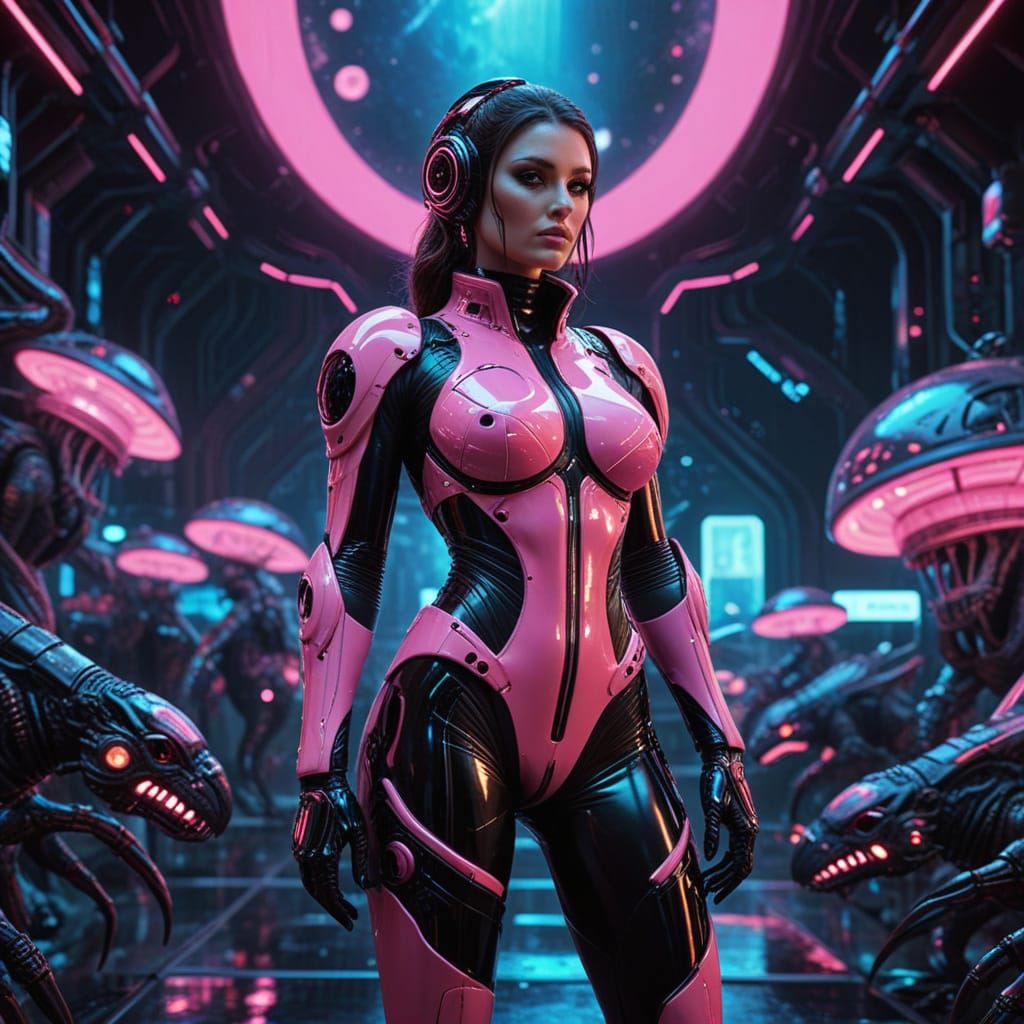 Hyper-Realistic Futuristic Space Opera Scene