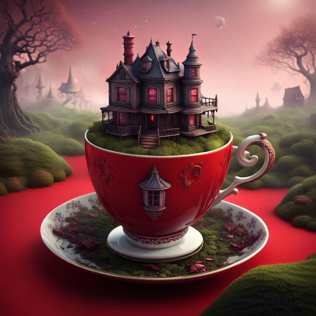 Gothic Tea Party: Victorian House in Teacup