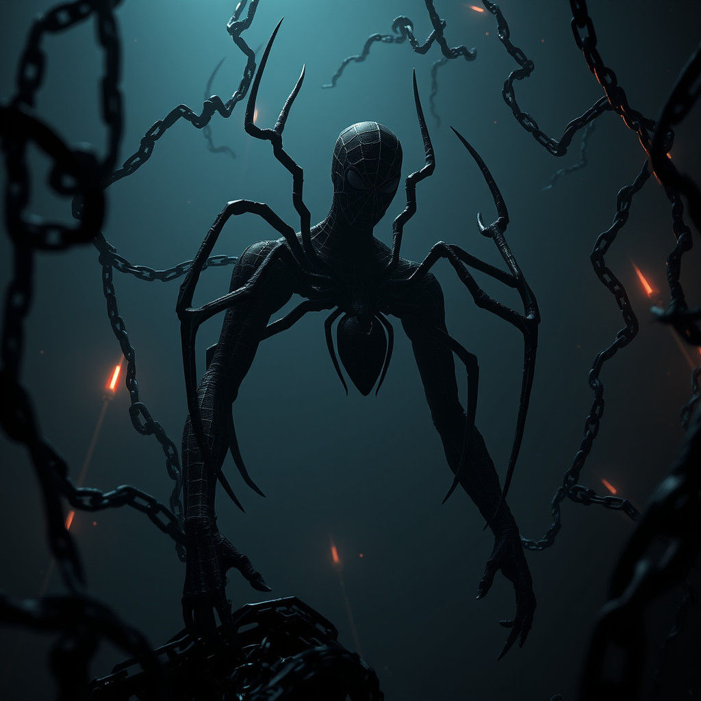 Dark Spiderman as Haunting Nightmare Figure