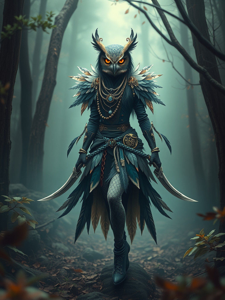 Ethereal Owl Assassin in Mystic Forest