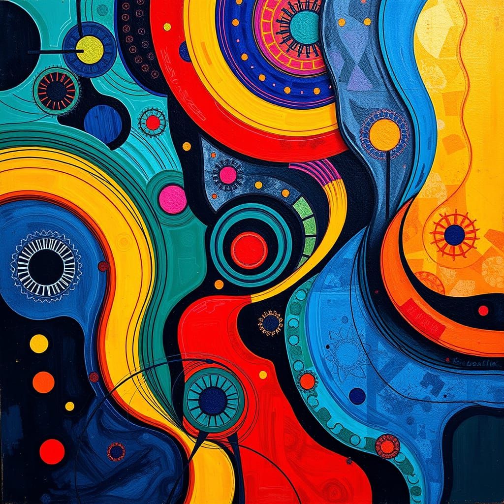 Vibrant Abstract Art with Intricate Patterns