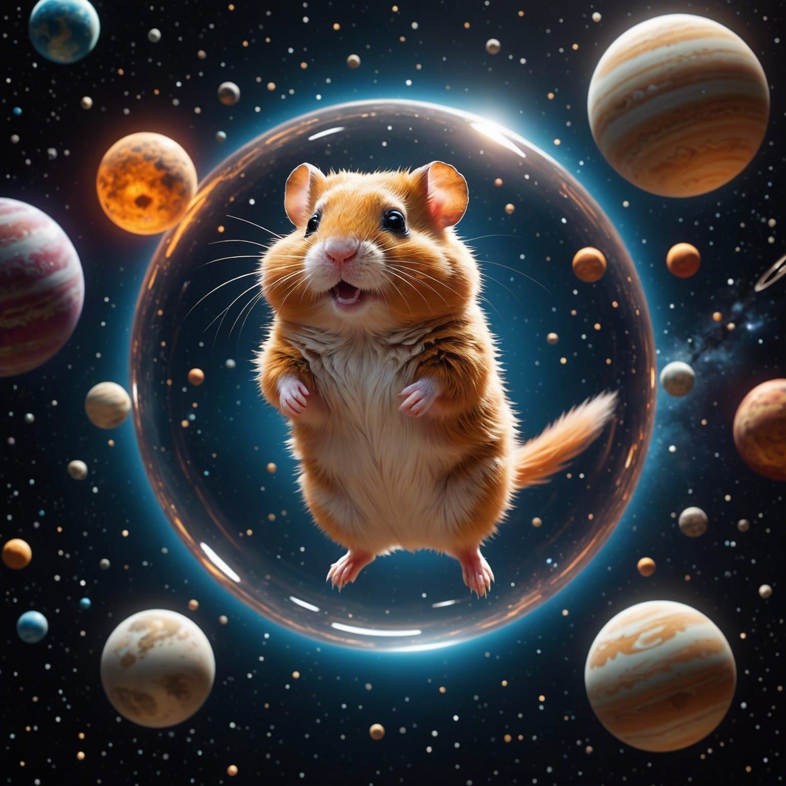 Miniature Giant Space Hamster in Space