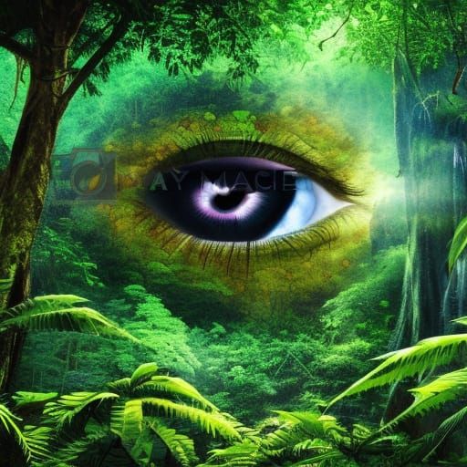 Verdant Jungle Heart: A Dark Fantasy Eye