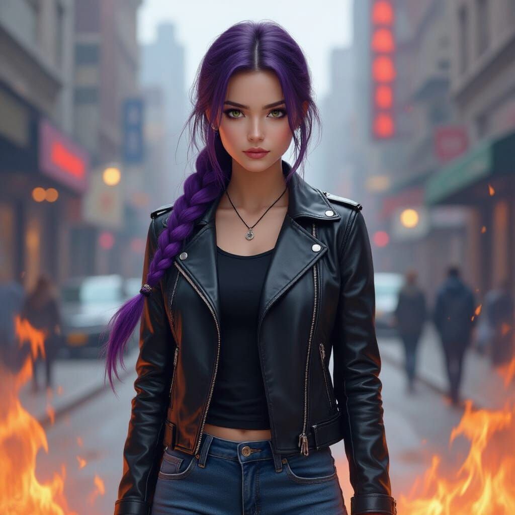 Goddess of Ice & Fire Rumi in Urban Fantasy Style