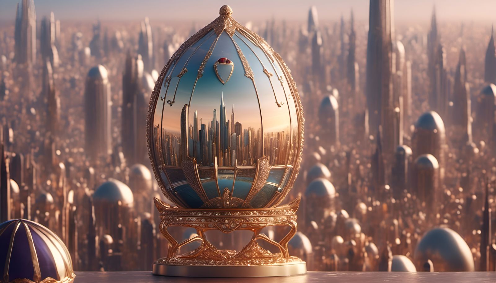 A city within a Faberge Egg