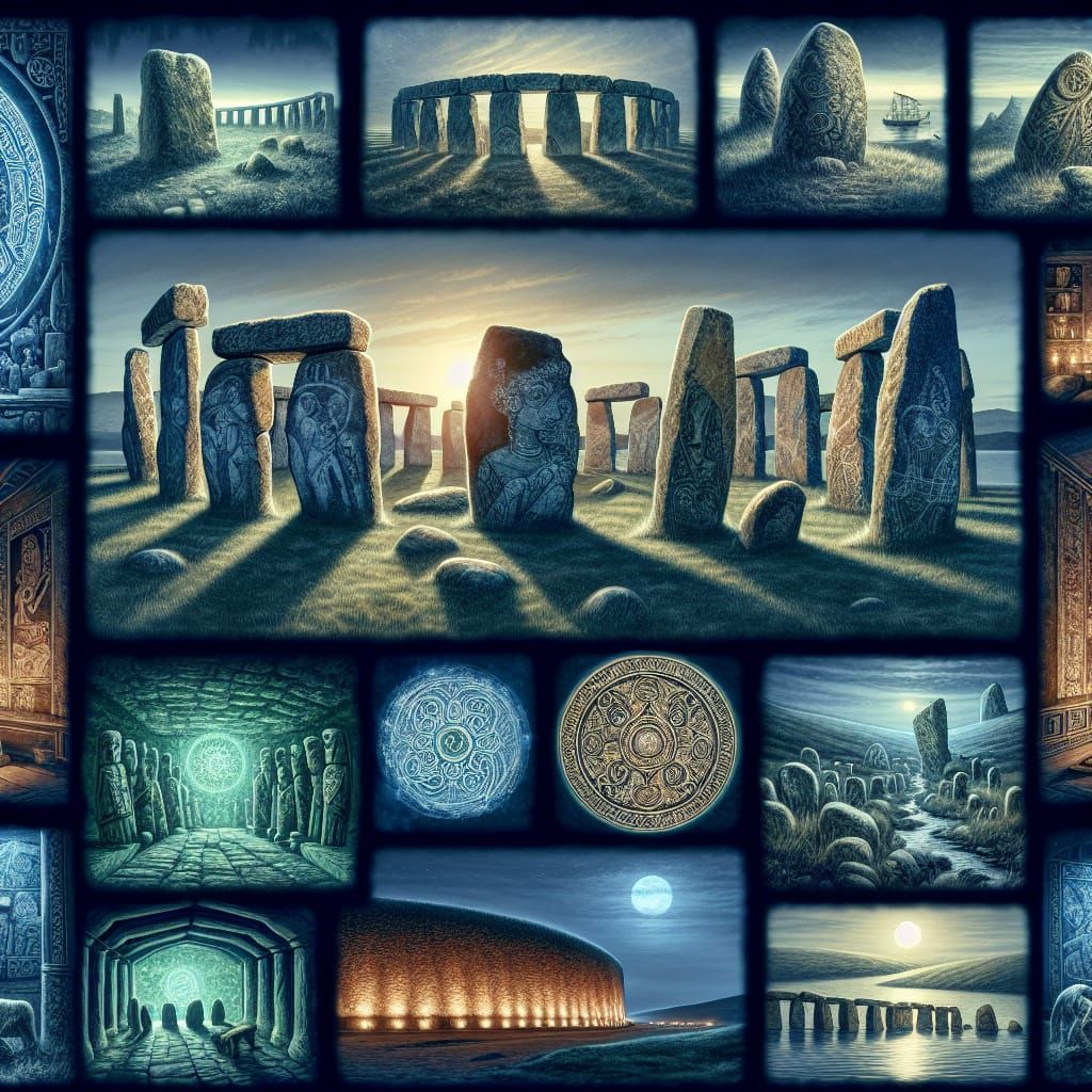 Neolithic stone collage