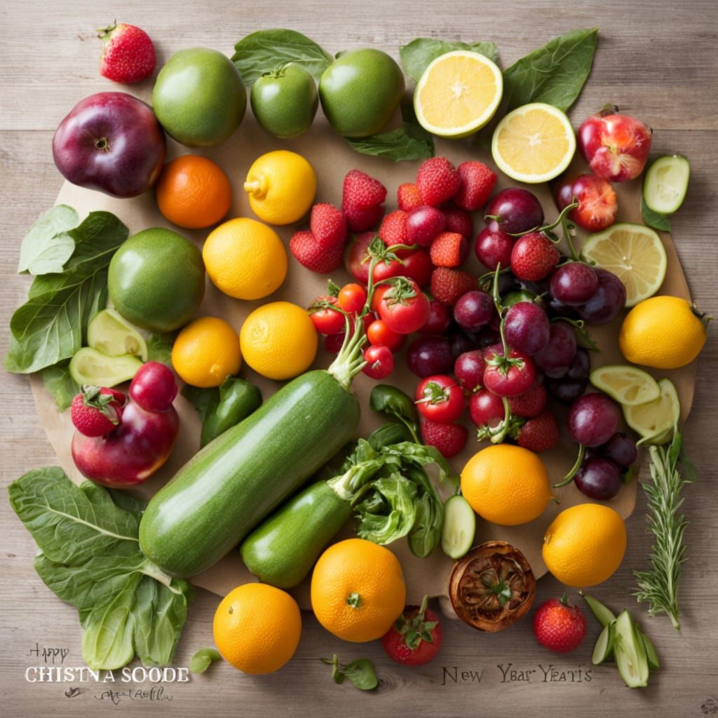 Vibrant New Year's Cooking Scene in Minimalist Style