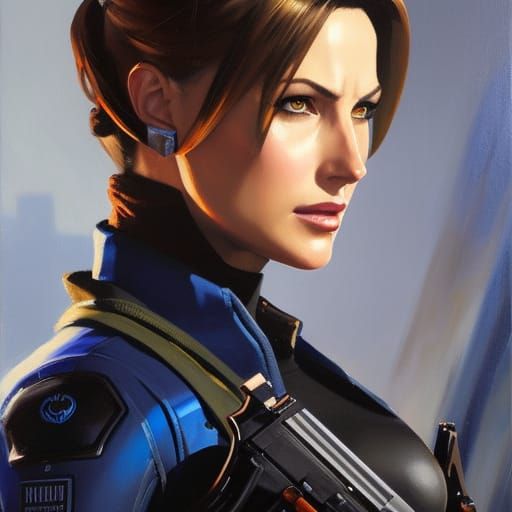 Jill Valentine as Overwatch Character: Organic Painting