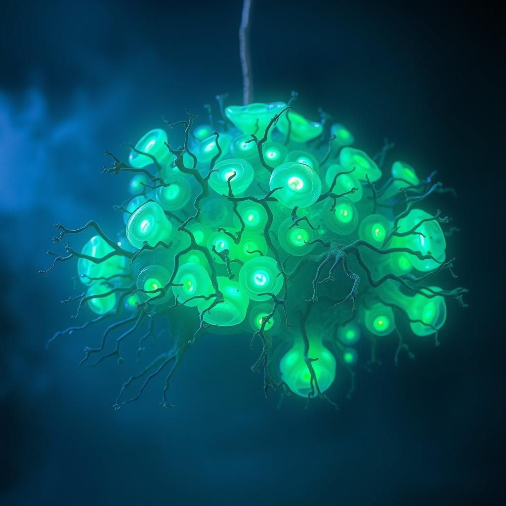 Bioluminescent Stem Cell Tumor in Surreal Style