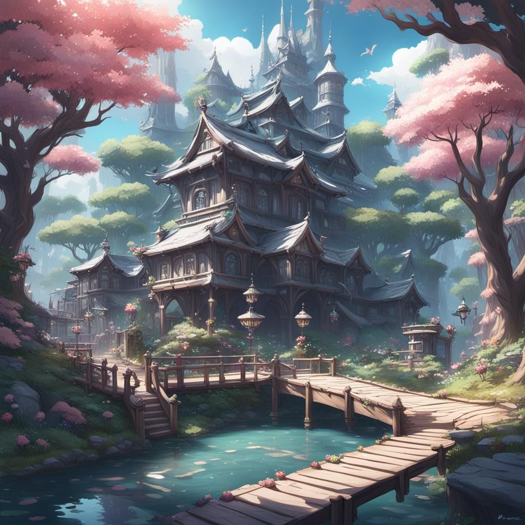 Anime Wonderland in Detailed 3D Art Style