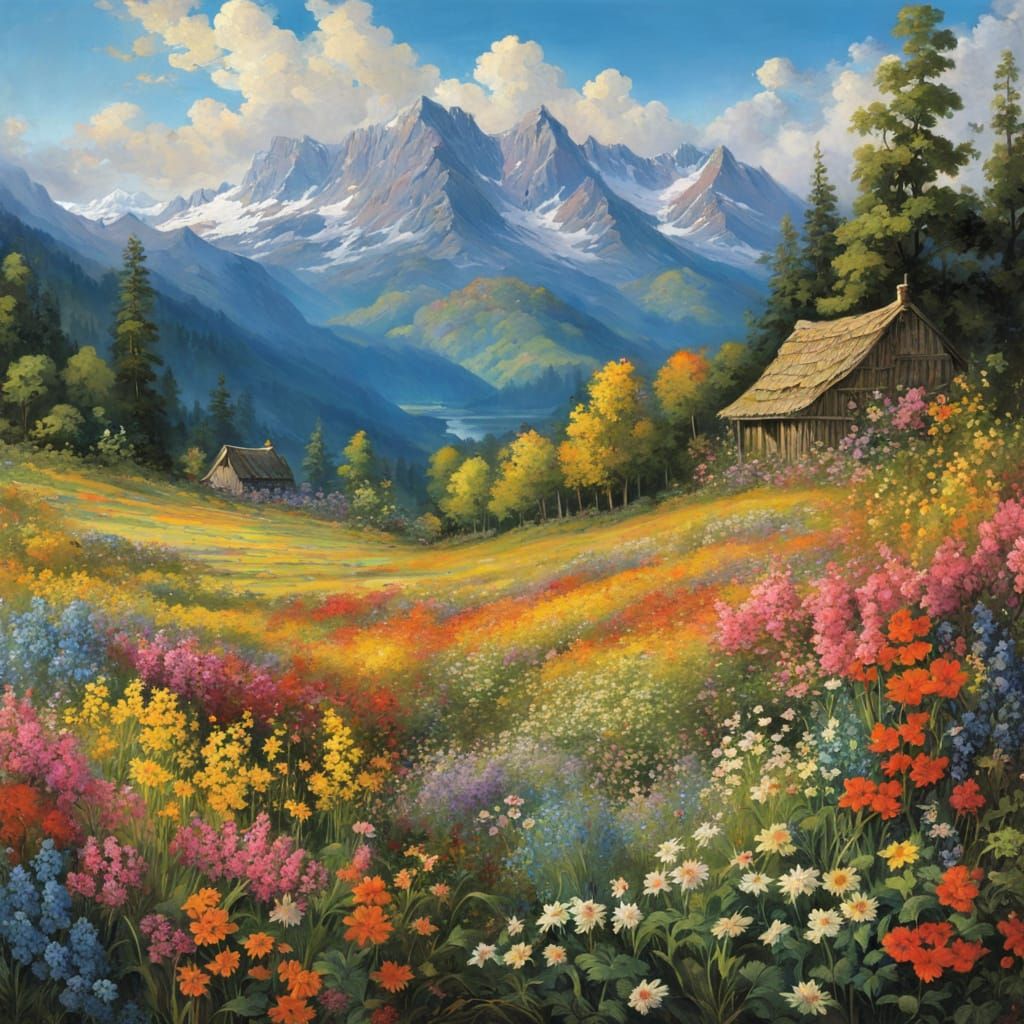 Anime Wildflower Valley Inspired by Constable