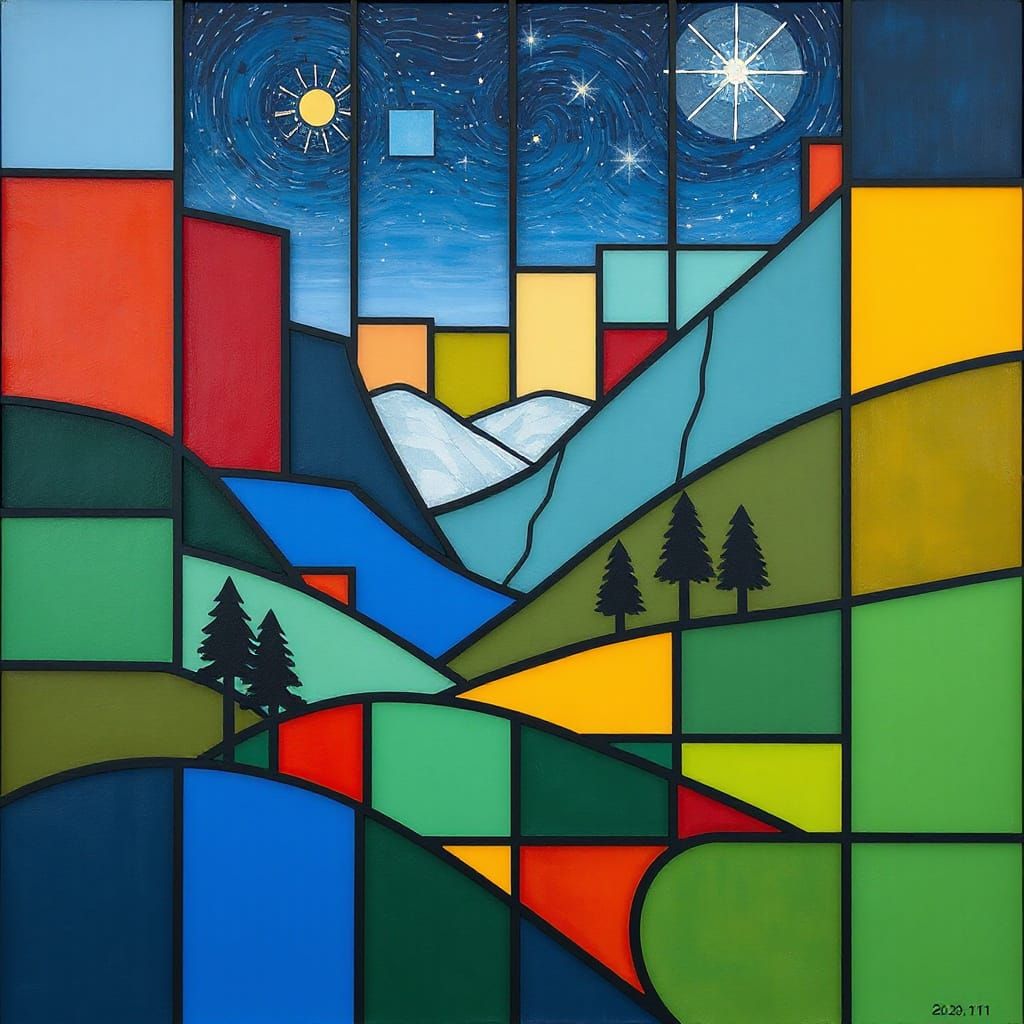 Geometric Valley Abstraction in Neo-Plasticism Style