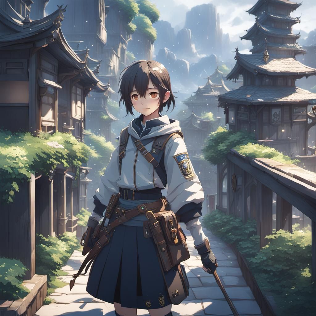 3D Anime Art of "UP" in Digital Style