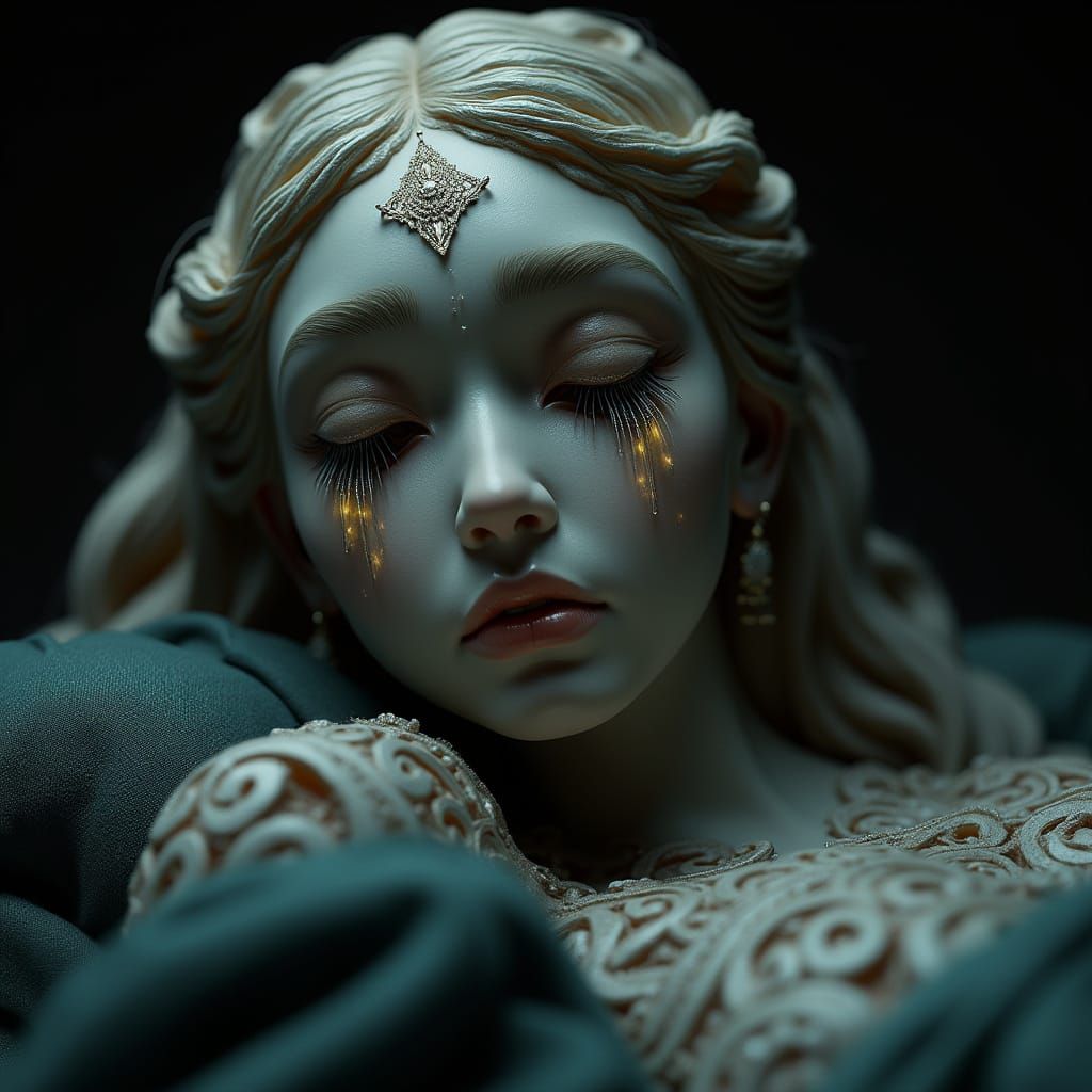 Celestial Goddess Weeping Starlight Tears: Macro Photography