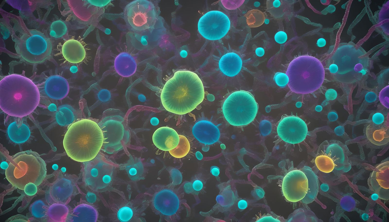 Macro Petridish Bacteria in Fluorescent CGI Style