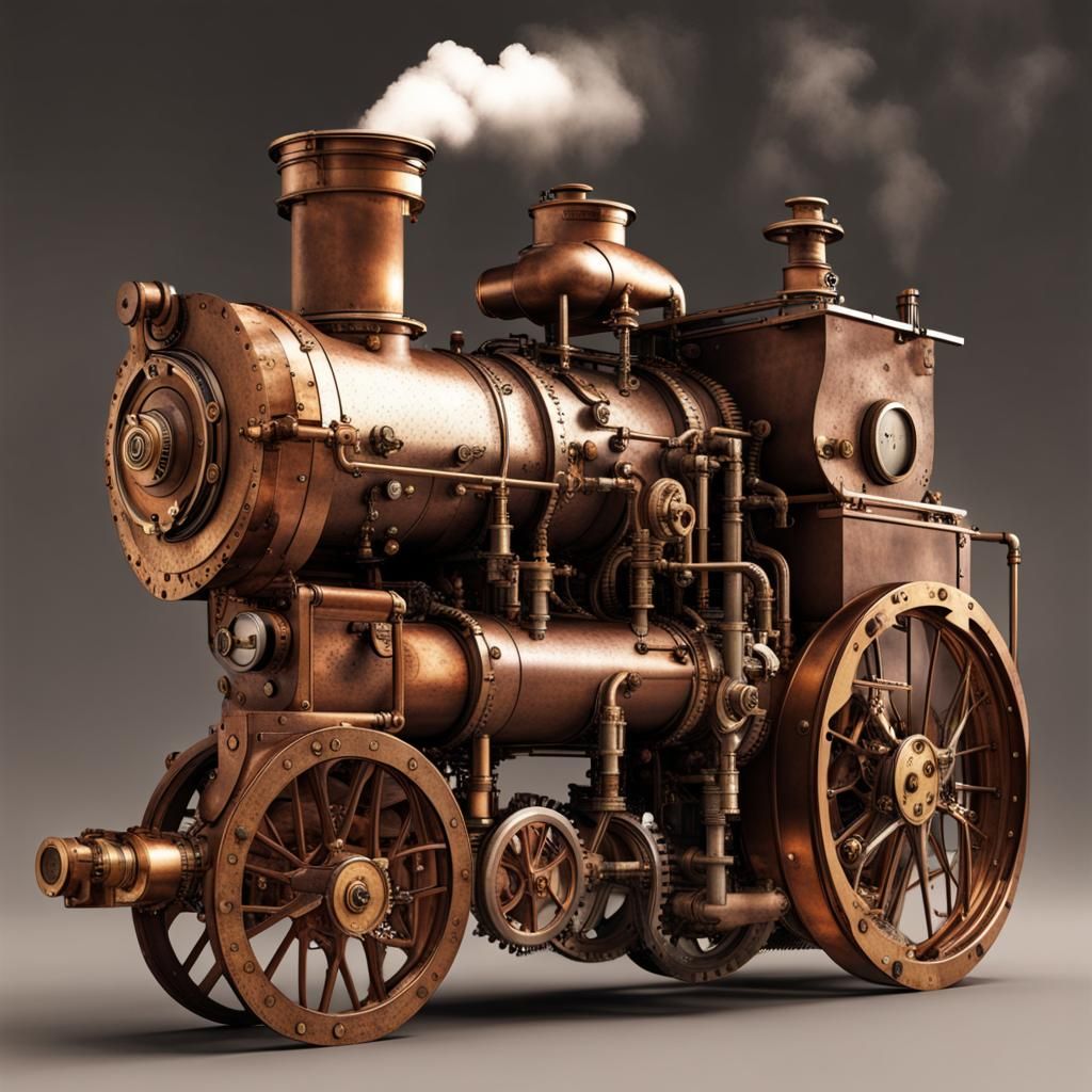 Detailed Steampunk Engine