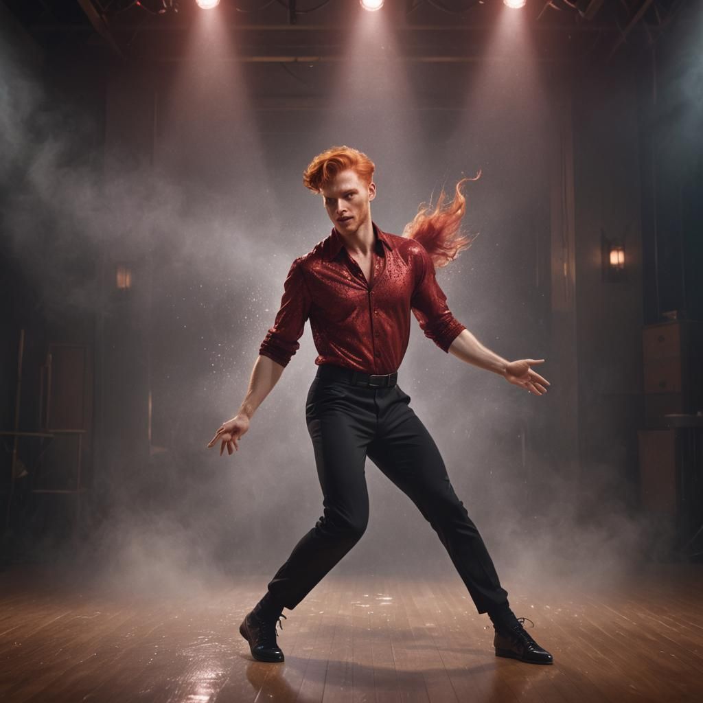 Redhead Tap Dancer in Fantastical Concept Art