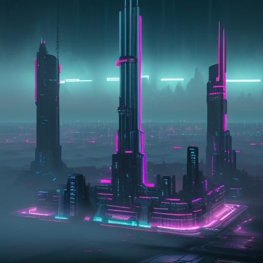 Futuristic Pamukkale Cityscape at Dusk