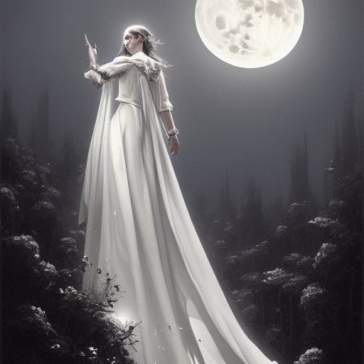 Moonlit Bride in Dark Fantasy Style
