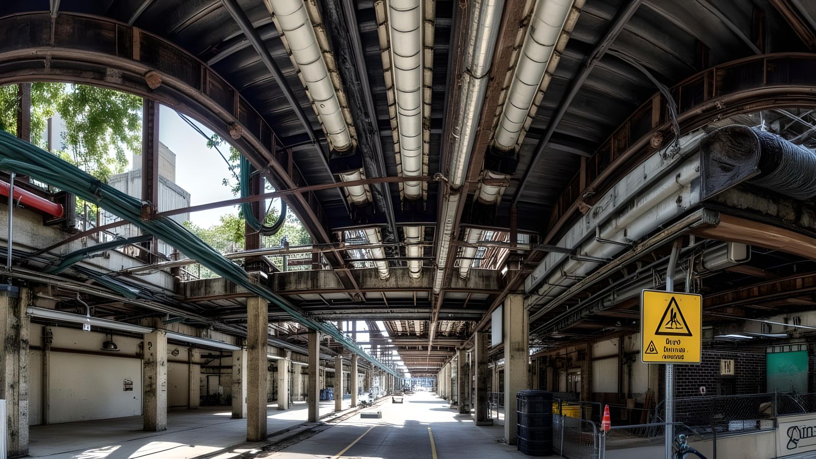 Abstract Cyberpunk Design with Geometric Shapes