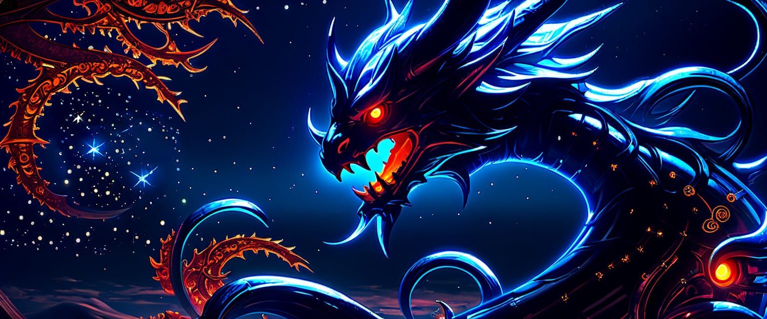 Shimmering Demon Battles Cosmic Night