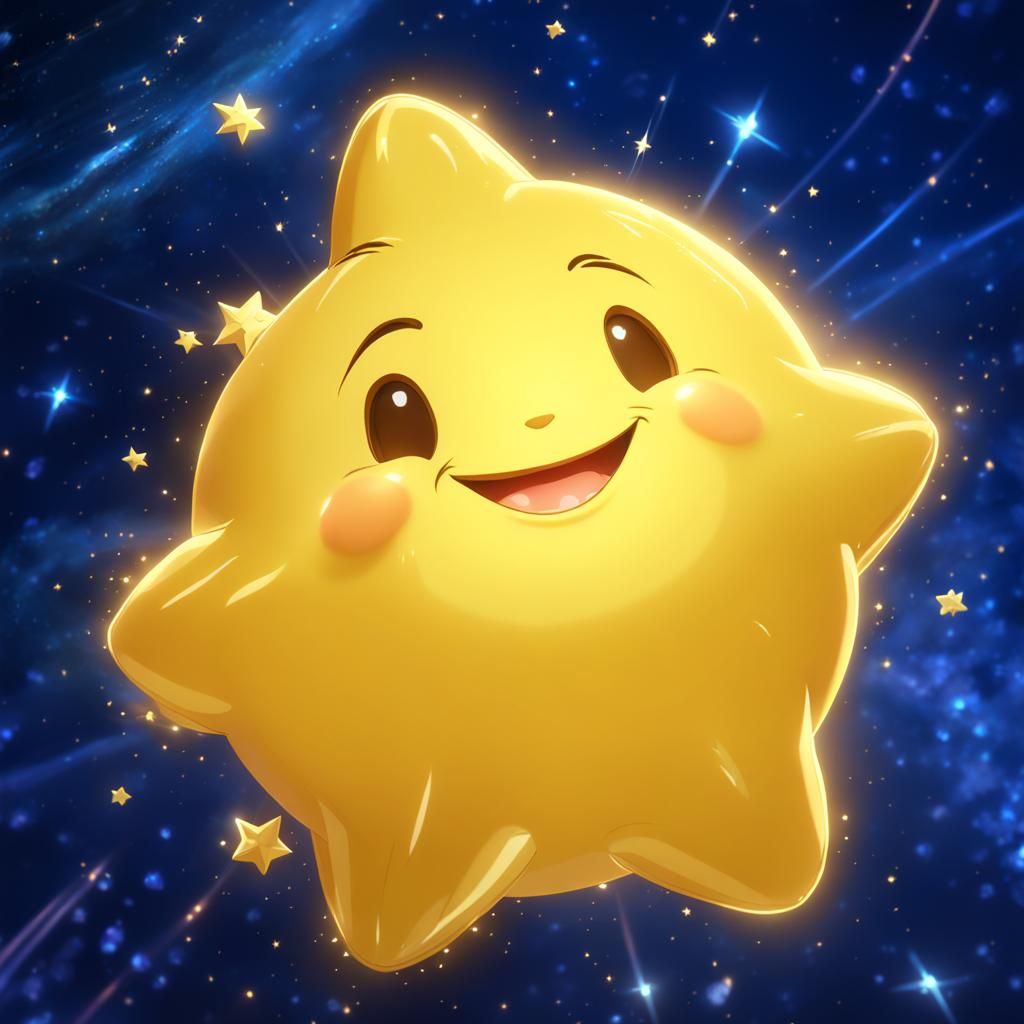 Smiling Star in Space: 3D Anime Art