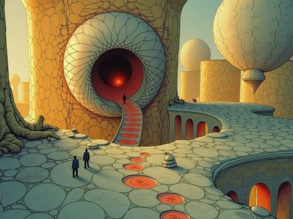 Ethereal Fractal Landscape in Whimsical Style