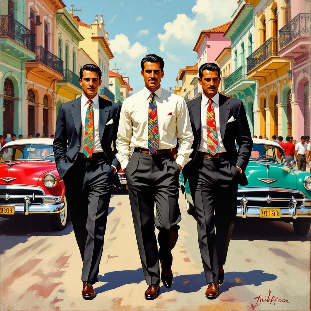 Vintage Havana: Hispanic Men's Suits in Rivera Style