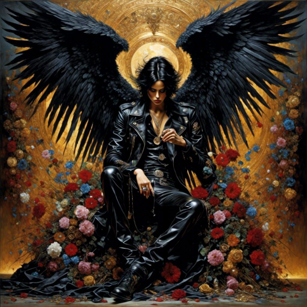 Dark Angel Portrait in Digital Art Style