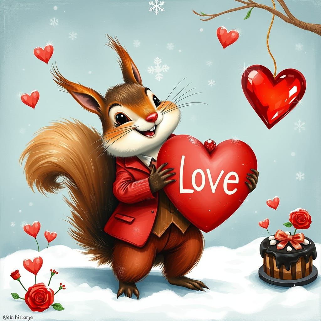 Whimsical Winter Joy in Vibrant Reds and Greens