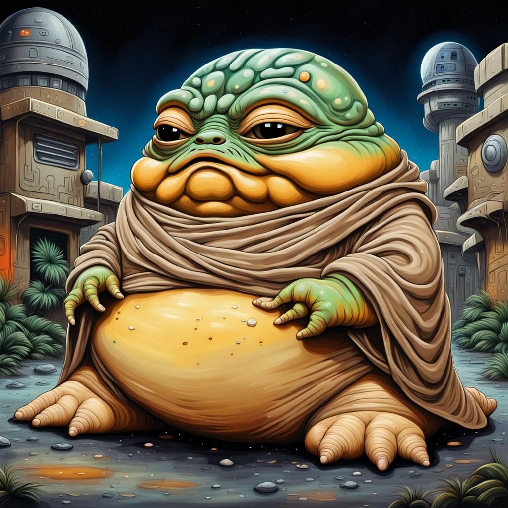 Chibi Jabba Hutt in Graffiti Pop Art