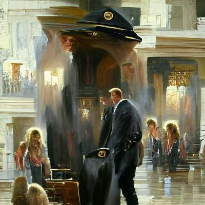 Secret Service Agent Oil Painting Portrait