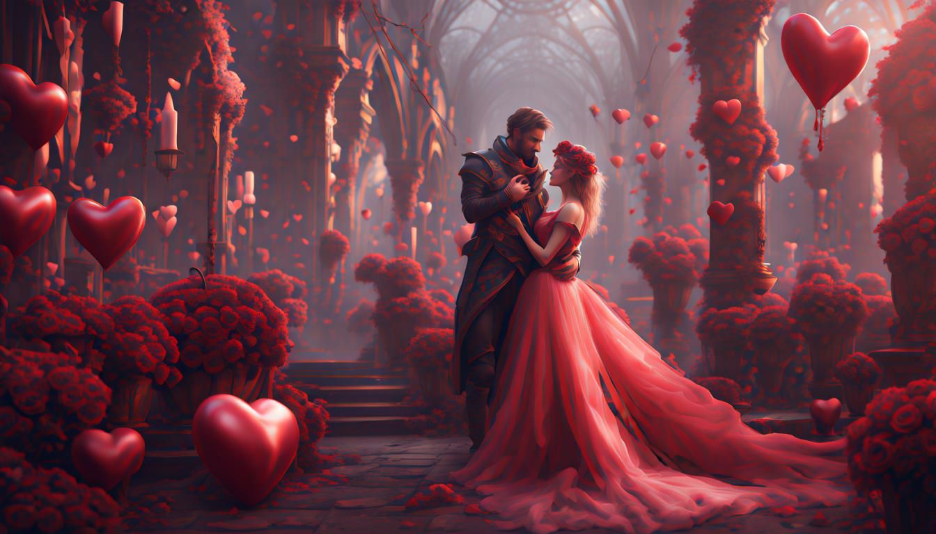 Fantastical Valentine's Day Characters in Detailed Matte Pai...