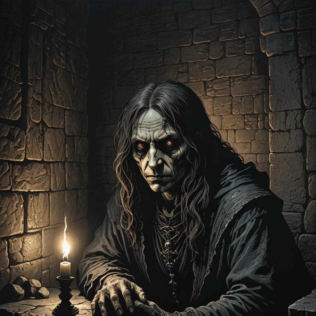 Terrifying SCP 096 in Dark Gothic Illustration